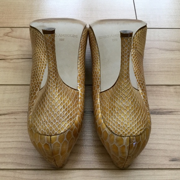 ENZO ANGIOLINI Maylie Leather Snake Print Pumps! - Picture 6 of 8